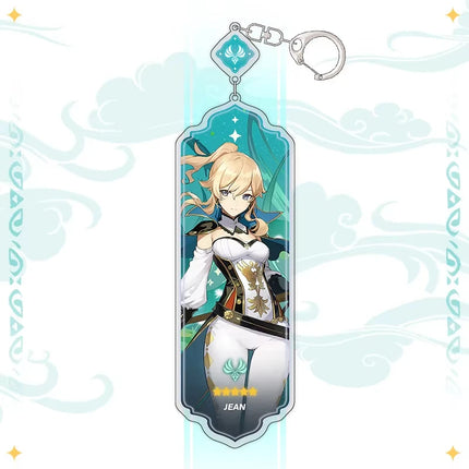 Anime Keychain Linnea Flins Durin Mualani Furina Arlecchin Key Chain Accessories Genshin Impact Cute Bag Pendant Key Ring Gift