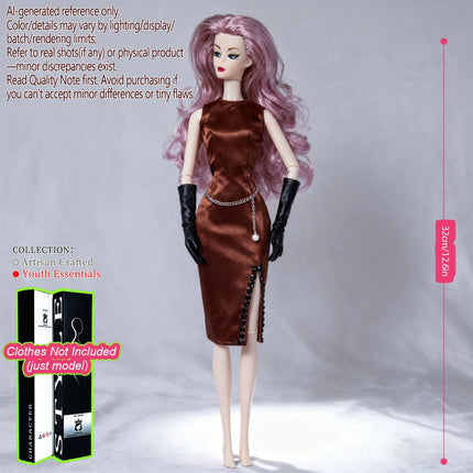 12.6in 1/6 Ball-Jointed BJD/MJD - 12-Joint Posable, Realistic Skin, Collector’s Premium Gift (Figure Only)