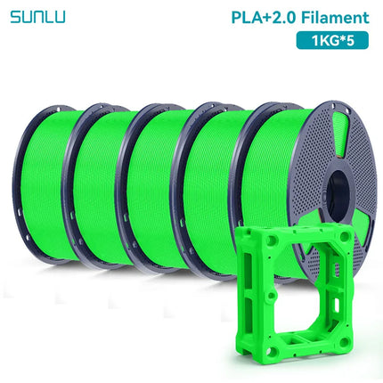 SUNLU 5KG PLA Plus 2.0 3D Printer Filament 1.75mm 1000g Spool (2.2lbs) Neatly Arranged No Knot Filament Fit Most FDM Printer