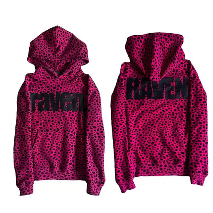 Y2K Trendy Ins Clothing Street Sle Punk Print Long Sve Hoodie Sweatirt ex Faion Retro k Color Overhead Jaet