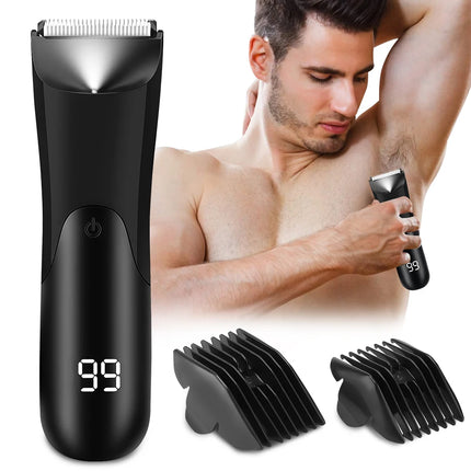 Professional Groin Body Hair Trimmer Electric Shaver For Men Pubic Ball Bikini Chest Hair Removal Ceramic Blade Grooming Razor