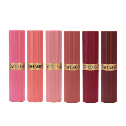 Coral Pearlescent Lipstick - Waterproof, Long-Lasting Shimmer Gloss with Golden Cap, Non-Sticky Formula, Easy Application