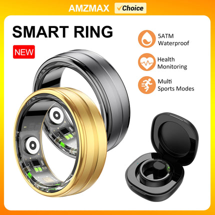 R06 Smart Ring for Men Women Sleep Monitor Heart Rate Blood Oxygen Fitness Tracker IP68 Waterproof
