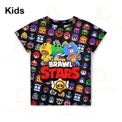 Brawling-Heros 6 To 19 Years Kids Shark T Shirts Mr.P Game 3D Boys Girls Cartoon Tops Teen Clothes