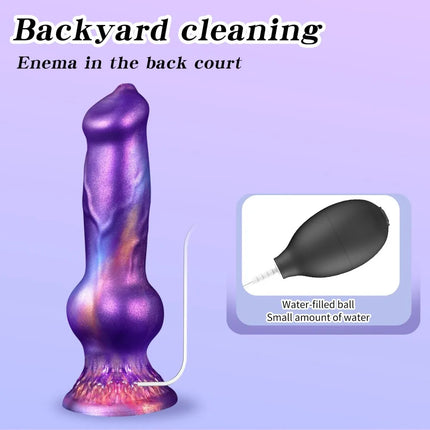 Realistic Dog Penis Squirting Dildo Anal Plug Knot Suction Cup Enema Ball Waterproof Silicone Fantasy Adult Toy for Men and Wome