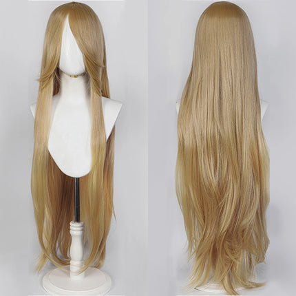 100CM Long Straight Wig With Bangs Synthetic Cosplay Wig For Women Pink Purple Cosplay Wigs for Party For Halloween