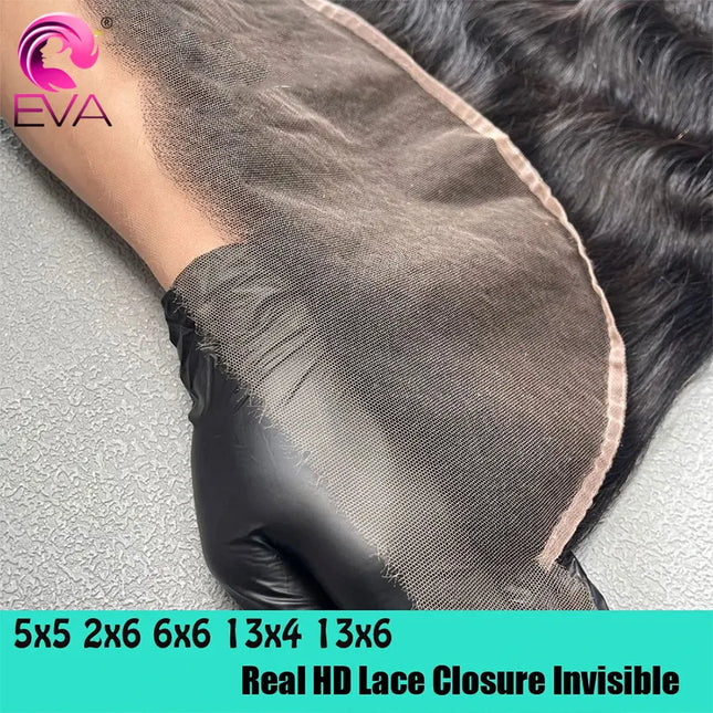 Eva Hair Skinlike 5x5 6x6 2x6 HD Lace Closures Human Hair Straight/Body Wave 13x4 13x6 HD Lace Frontal Pre Plucked Small Knots