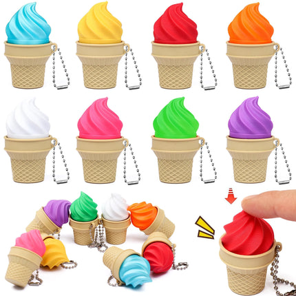 Ice Cream Clicker Fidget Toy Keychain – Satisfying Mechanical Switch Sensory Toy Backpack Charm & Stress Relief Gift