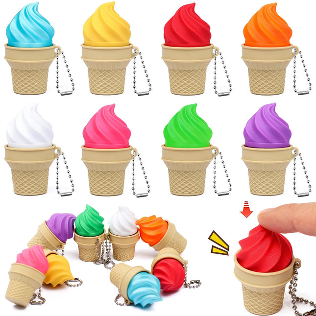 Ice Cream Clicker Fidget Toy Keychain – Satisfying Mechanical Switch Sensory Toy Backpack Charm & Stress Relief Gift