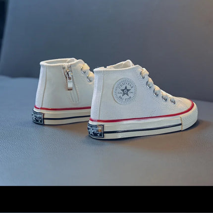 Children's Mid-Top Canvas Shoes Soft Sole Comfortable Casual Children's Shoes Boys and Girls Non-slip Breathable Board Shoes