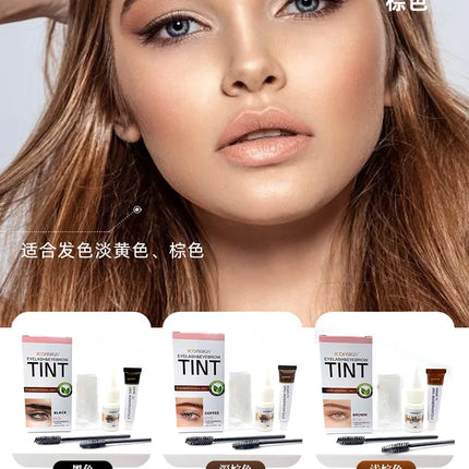 Eyelash Eyebrow Dye Tint Kit Fast Tint Brow Dye Gel Eyebrow Cream Black/Brown/Coffee Brow Enhancers Mascara Makeup Tool