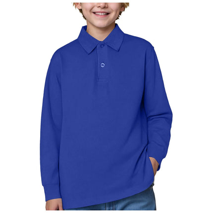 Boys Polo Shirts Long Sleeve Spring Kids Clothes Toddler Boy Polo Shirt Casual School Uniform Tops T Shirt 1 to 2 3 4 5 11 Years