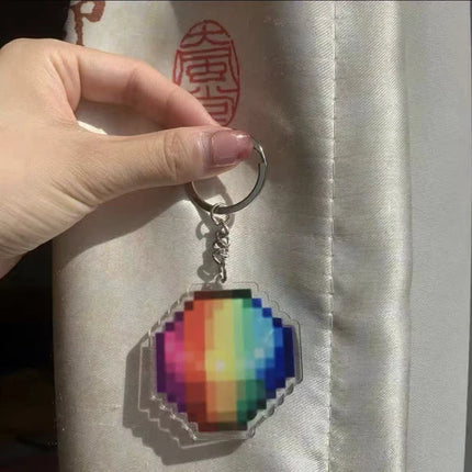 Game Stardew Valley Junimos Stardrop Cosplay Keychain Kawaii Acrylic Pixel Pendant Keyring Key Chain Bag Accessories Gift Prop
