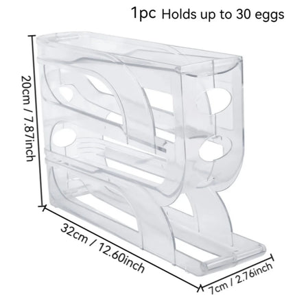 Egg Dispenser Automatic Rolling Egg Tray Organizer, Space Saving Refrigerator Egg Roller,Holds 20/30 Eggs Simultaneously
