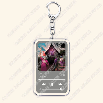 Hot Gorillaz Band Music Keychains for Women Accessories Bag Feel Good Inc Clint Eastwood Song Keying Jewelry Fans Friends Gifts