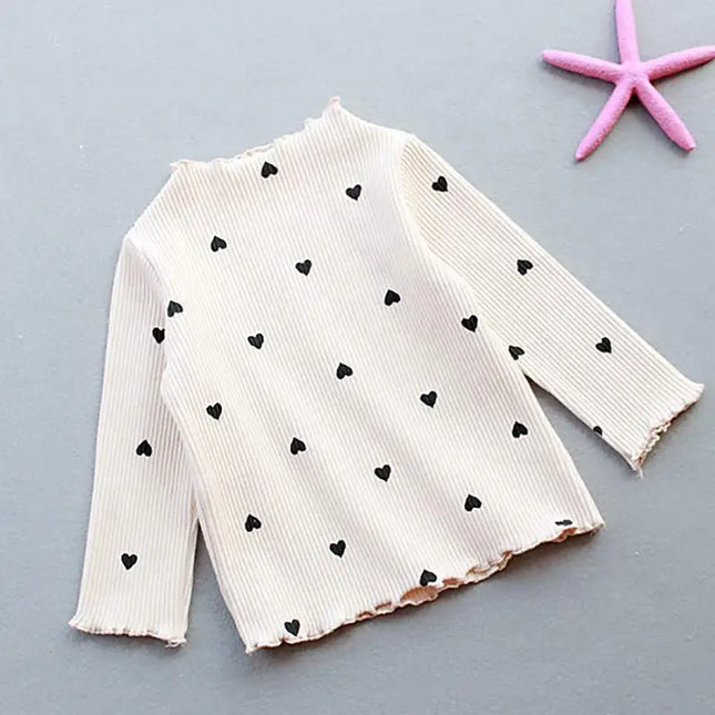 Bear Leader Girls Lovely Heart Print Sweaters 2023 New Autumn Kids Baby Cute Pattern Clothing Fashion Clothes Casual Outfits