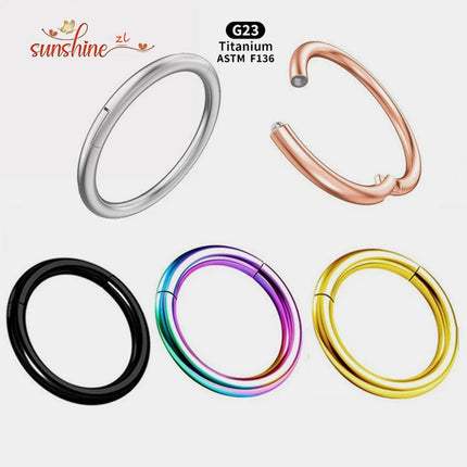 5PCS G23 Titanium Nose Piercing Implant Grade 12G 14G 16G 18G 20G Clicker Diaphragm Tragus Piercing Sexy Body Jewelry Wholesale