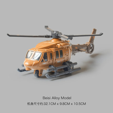 Alloy Military Helicopter Model Rotatable Propeller Simulated Aircraft Mini Aviation Vehicle Desktop Display Collection Gift