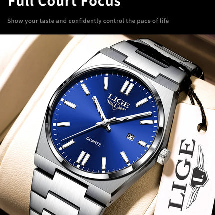 LIGE 2025 New Luxury Fashion Men's Watch Waterproof Luminous Date Quartz Watch Business Wristwatches Montre Pour Hommes Reloj