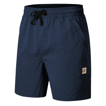 Summer Men's Casual Golf Shorts with Zipper Pockets Cotton Drawstring, Stretch Waist Sport Shorts for Outdoor Sport
