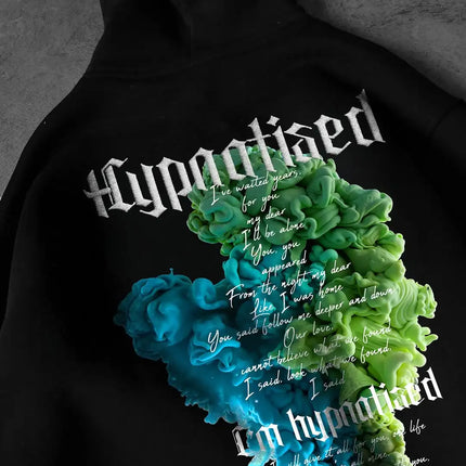 Solid Color Loose Gradient Personalized Art Pattern Sports Hoodie Simple High-end Autumn Versatile Trendy Warm Women's Clothing