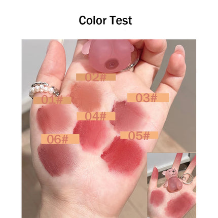 Art Value Cute Bear Velvet Lip Mud Soft Mist Whitening Silky Lip Glaze Low Saturation Tone Lipstick