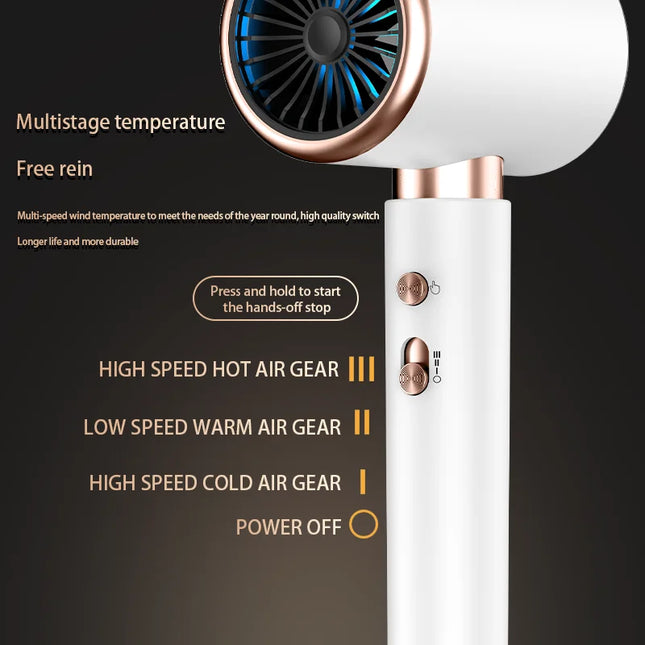 HOMEFISH Hotel-exclusive hairdryer, wall-mounted high-power electric blow dryer, no-drill bathroom flashlight