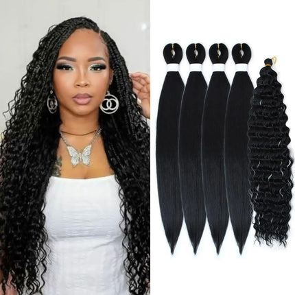 Ash Honey Blonde Braiding Hair Pre stretched,Knotless Boho Hair for Braiding Synthetic Curly Crochet Twist Box Braids Hair