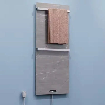 White Gray Black Electric Heating Drying Rack Towel Heater With Rock Panel - Bathroom Accessory Set