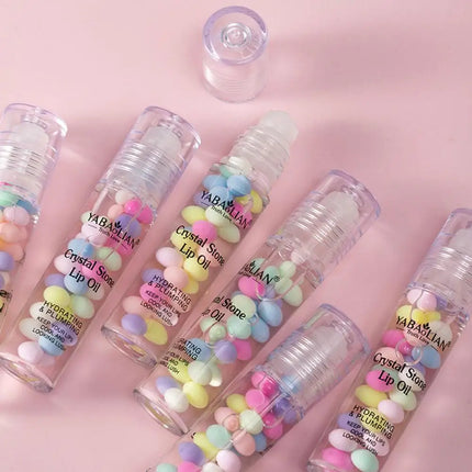 Macaron Rolling Pearl Lip Oil - Hydrating Lip Balm Mask, Long-Lasting Moisturizing, Reduces Lip Lines for Women Girls