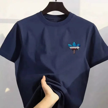 2026 New Best-selling Korean Street Pure Cotton Cartoon Printed Round Co Mfortable and Loose Men's and Women's T-shirts Tops