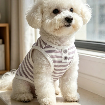 Pet Dog Vest Summer Cool Dog Shirt Cute Striped Puppy Clothes Breathable Cat Vest Bulldog Chihuahua Dog Clothes Pet Shirt
