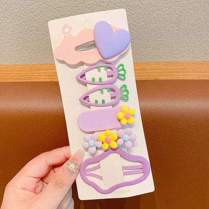 Girls Colorful Flower Hairpin Children's Carrot Hair Clips Side Hairpin Girls Bangs Clip Baby Headwear For Kids