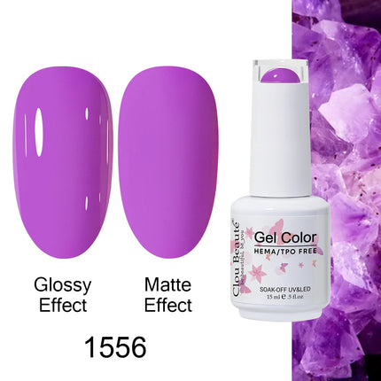 Clou Beaute 15ml HEMA TPO FREE Color Gel Nail Polish Nude Pink Red Green Collection Nail Gel Polish Glitter Soak Off UV LED Gel