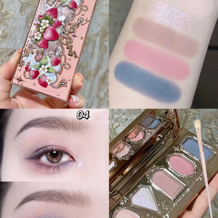 Flower Knows Violet Eye Shadow Strawberry Rococo Series Five-Color Eyeshadow Palette G01 Starmoon Strawberry 0.21OZ./6G