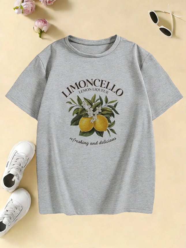 Kids Lemon Design Funny T-Shirts Children's T-Shirt Boys Girls Summer Spring Casual Top Tee Shirt