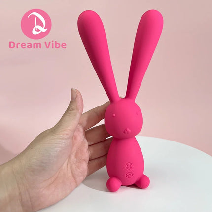 Wiggle Rabbit Vibrator Dual Motors Powerful Rumbly 20 Vibrations Whipser Quiet Liquid Silicone Sex Toy Women Girl Double Dildo