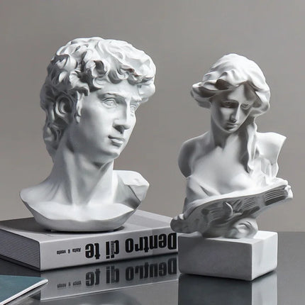 European David Head Figurine Greek Mythology Venus  Resin Statue Home Figures Sculpture Bookshelf Decorations Art Sketch Prop