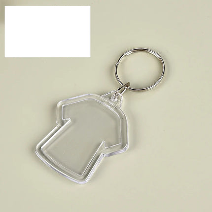 5/50Pcs Transparent Photo Frame Keychain Tassels Snap-In Custom Insert Photo Acrylic Blank Keyring Clear Blank Picture Pendant