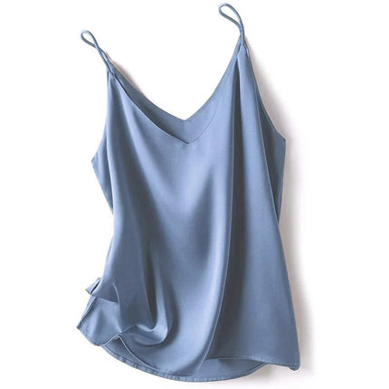 2024 Summer Camisole Slim Vest Sexy Women Sleeveless V-Neck Gray Tee Tank Tops Female Solid Black/White Korean Crop Tops Y2k
