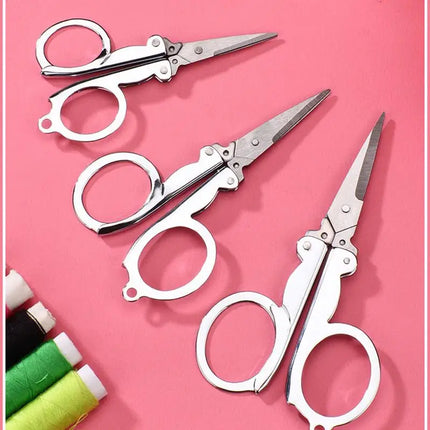 Portable Folding Scissor Pocket Travel Embroidery Scissors Mini Tailor Scissors Sewing Tools Multi Functional Stretching
