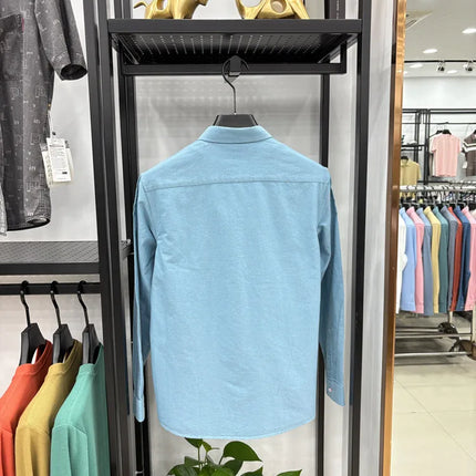 100% Cotton Corduroy Shirt - Green Long Sleeve M-4XL - Spring Autumn Slim Fit Candy Color Collection