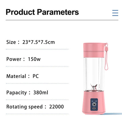 Home Kitchen Accessories Electric Mini USB 6 Blades Juicer Cup Machine Portable Fruit Kitchen Tools Bottle Juicer Blender