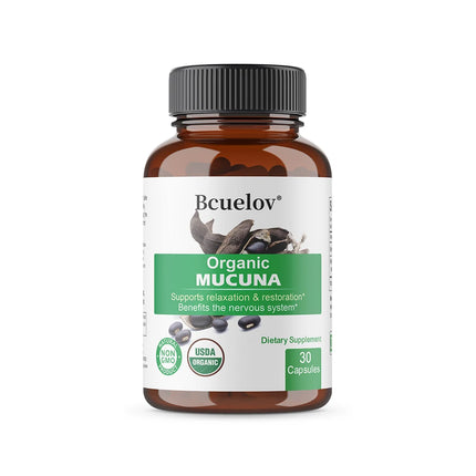 Organic Mucuna Capsules - Supports Relaxation and Well-Being - Natural Herbal Supplement for Nervous System Health