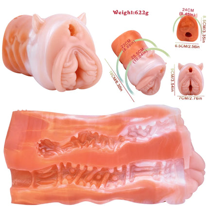 LUUK Dual Channel Animal Silicone Realistic Vaginal Pocket Pussy Male Masturbator Sex Toys Penis Stroker For Men Masturbation