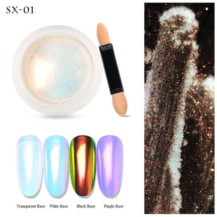 Aurora Mirror Glitter Nail Art Powder Ice Chameleon Rubbing Pigment Dust Sparkly Charm Nails Design Accessory DIY Decorations