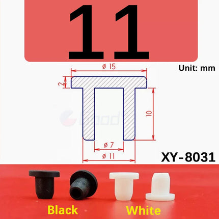 Black T-shaped silicone plug rubber hole cover dust-proof sealing, shock-absorbing foot pad  A-6.8mm~68.6mm