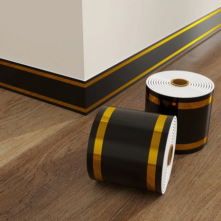 1Roll 10cmx5m Rolled Self-Stick Baseboard Trim-Anti-Collision Wall Waistband Sticker for Living Room Bedroom Home Decor ﻿