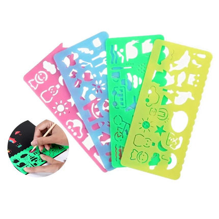 4pcs/Set Children Painting Template Drawing Stencils Set Early Childhood Drawing Toys Art Crafts Kids Educational Toy TMZ