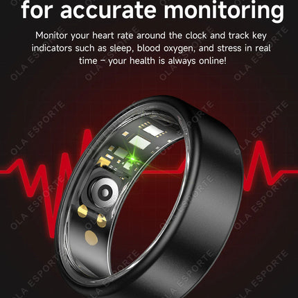 Ola Esporte Smart Ring Gestures Brush Video 5ATM Waterproof Remote Camera Heart Rate Blood Pressure Monitoring Sports Smartring